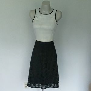London Times Dresses - Two tone, Lazer cut scuba dress London Times Dresses - Two tone, Lazer cut scuba dress